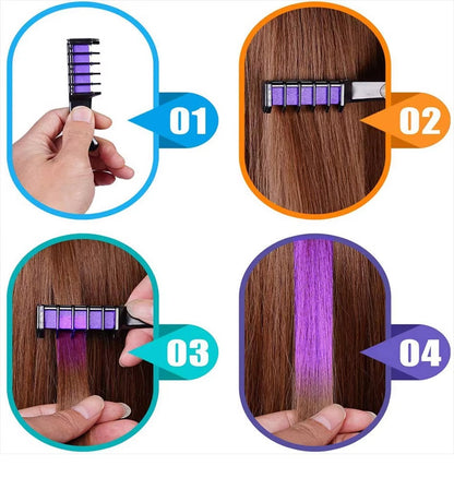 HairChalk™ tiza para el cabello X 6 peines